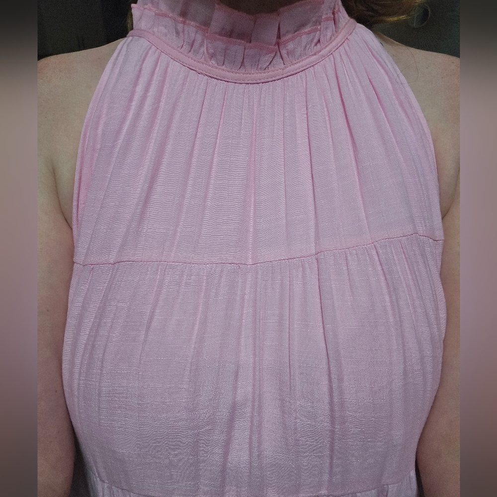 Entro, Pink Tiered Halter Maxi Dress, Large - Picture 14 of 16